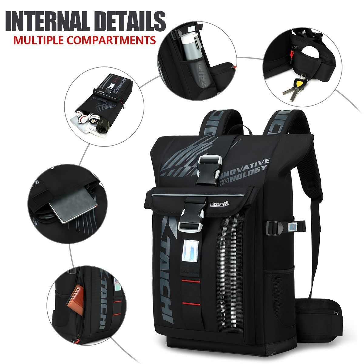 Waterproof Backpack Travel Backpack Taichi Backpack Laptop Backpack Multiple view 9