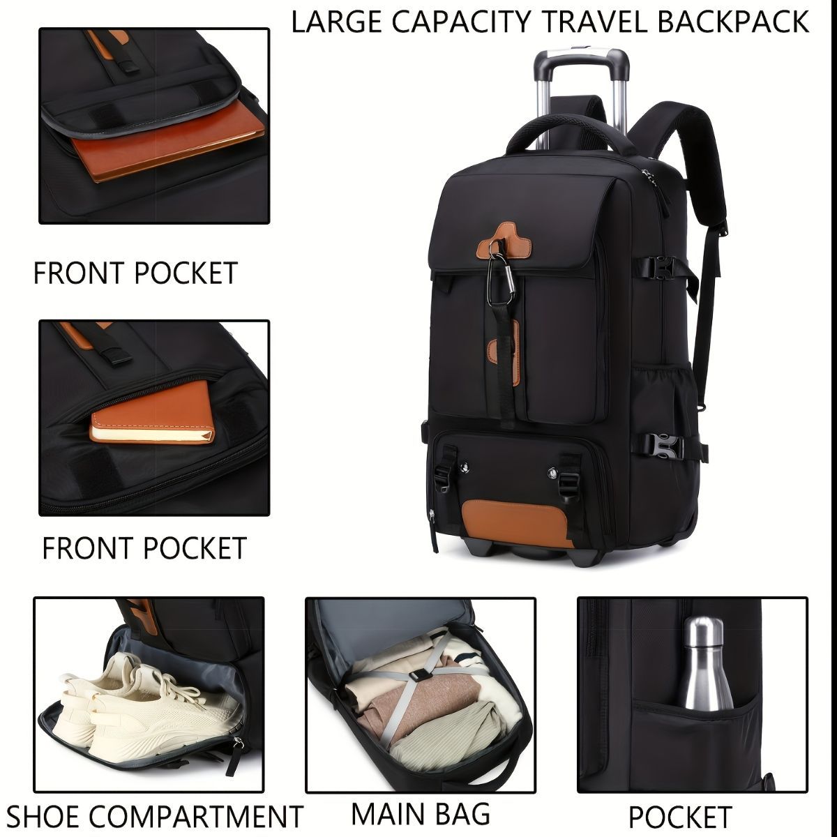 Travel Backpack With Wheels Convertible Backpack Rolling Backpack Australia view 6