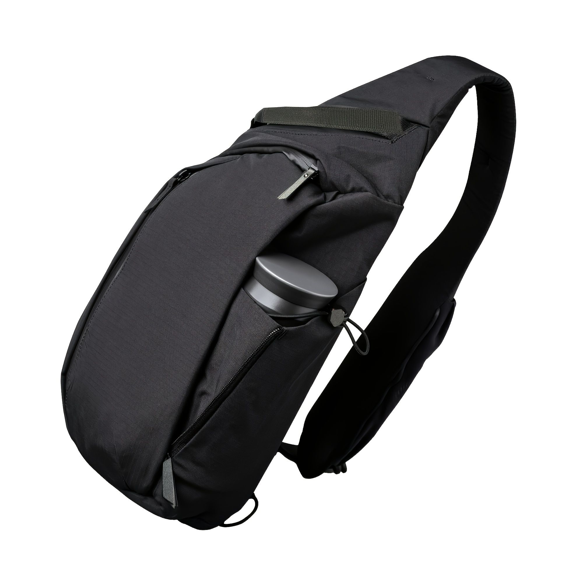 Black Blue sling backpack view 7