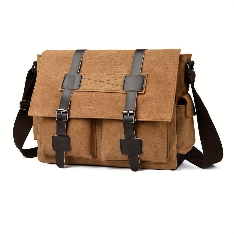 Navy Black Blue Canvas Messenger Bag Travel Bag High-Quality Bag Adjustable view 4