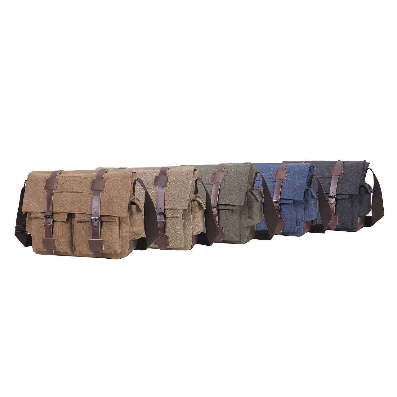 Navy Black Blue Canvas Messenger Bag Travel Bag High-Quality Bag Adjustable view 5