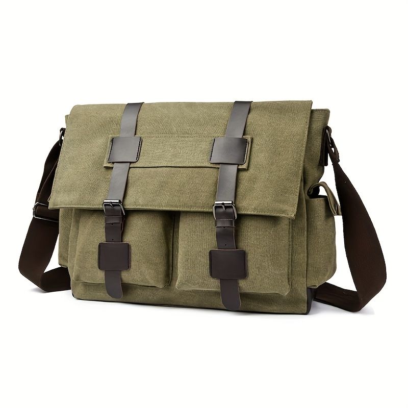 Navy Black Blue Canvas Messenger Bag Travel Bag High-Quality Bag Adjustable view 10