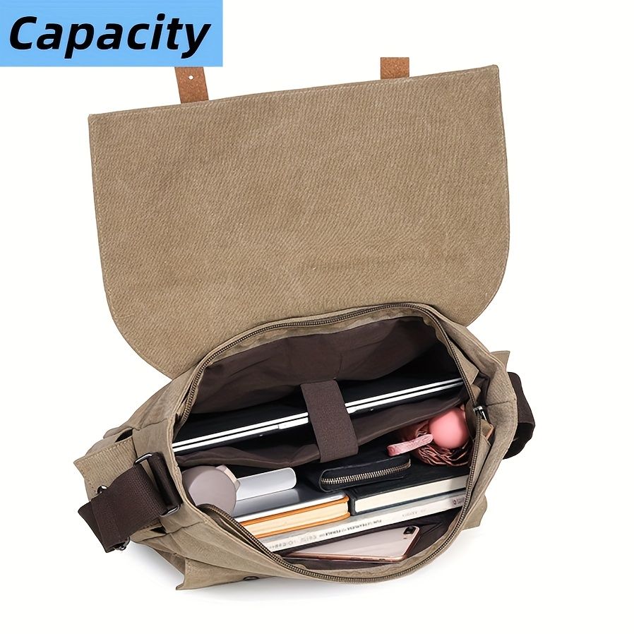 Navy Black Blue Canvas Messenger Bag Travel Bag High-Quality Bag Adjustable view 11