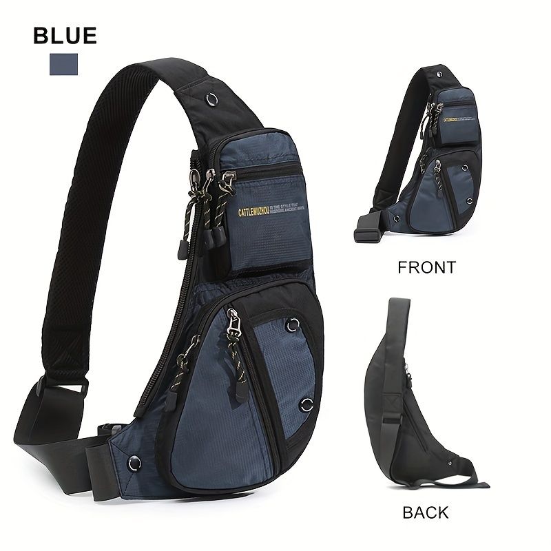 Black Cross-Body Sling Backpack Travel Backpack Grey Backpack Blue Backpack Black view 3