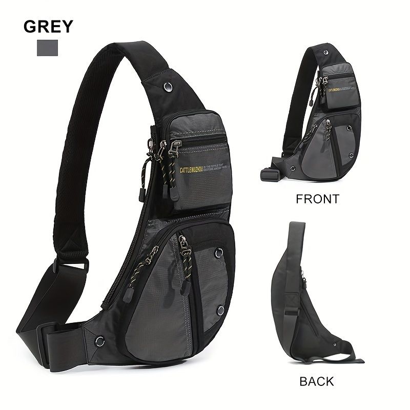 Black Cross-Body Sling Backpack Travel Backpack Grey Backpack Blue Backpack Black view 6