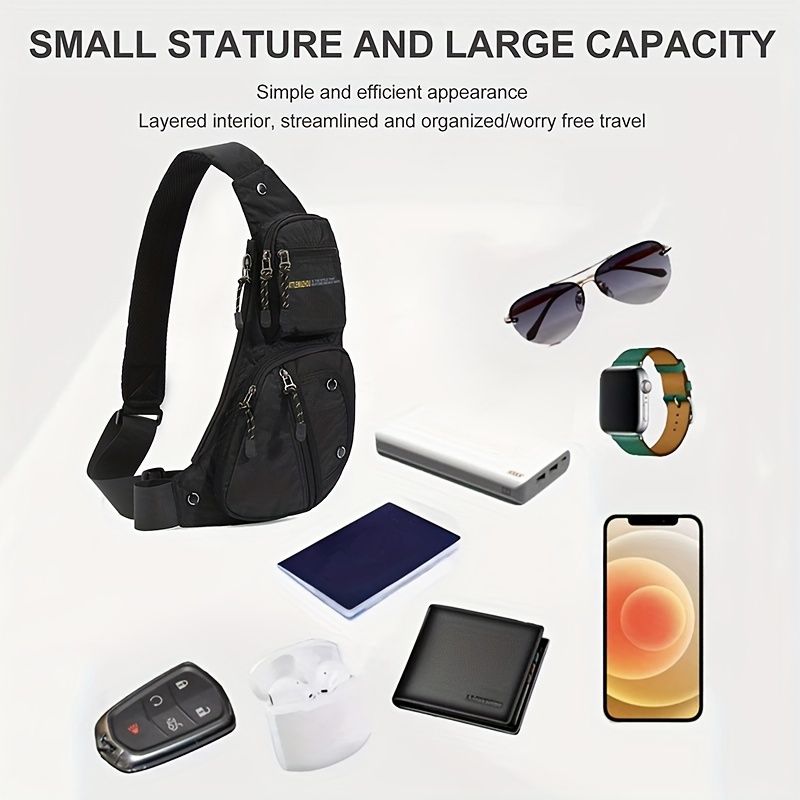 Black Cross-Body Sling Backpack Travel Backpack Grey Backpack Blue Backpack Black view 7