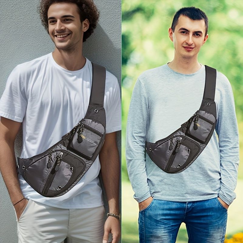 Black Cross-Body Sling Backpack Travel Backpack Grey Backpack Blue Backpack Black view 10