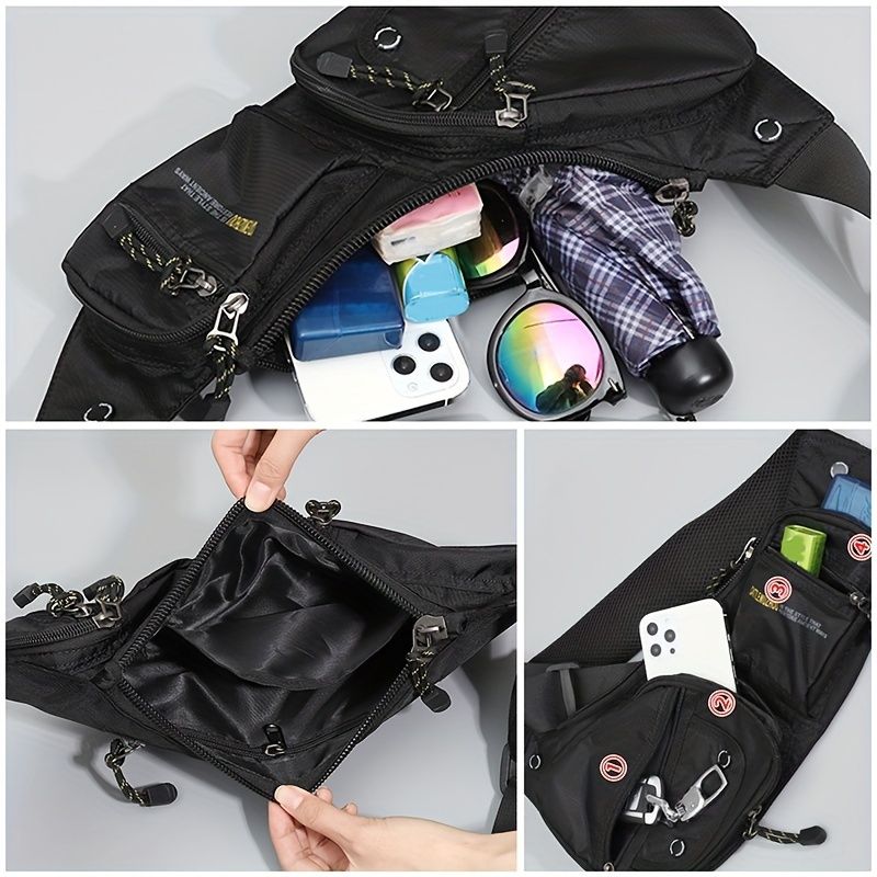 Black Cross-Body Sling Backpack Travel Backpack Grey Backpack Blue Backpack Black view 11