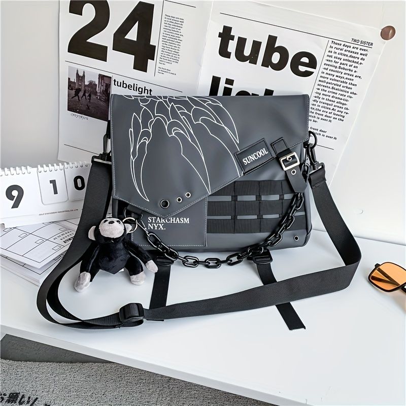 Gray Black Cross-Body Backpack Travel Backpack Fashionable Backpack view 10
