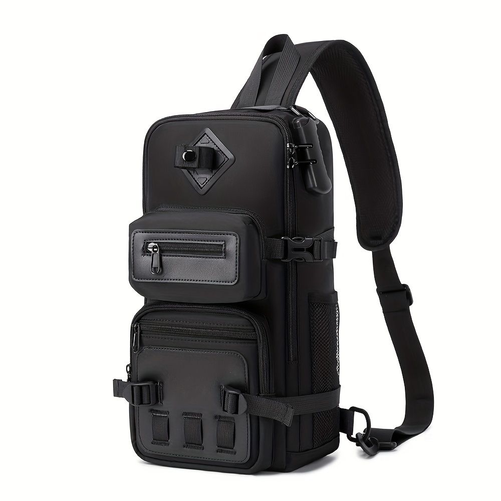 Black Burgundy Anti-Theft Backpack Waterproof Sling Bag Travel Backpack