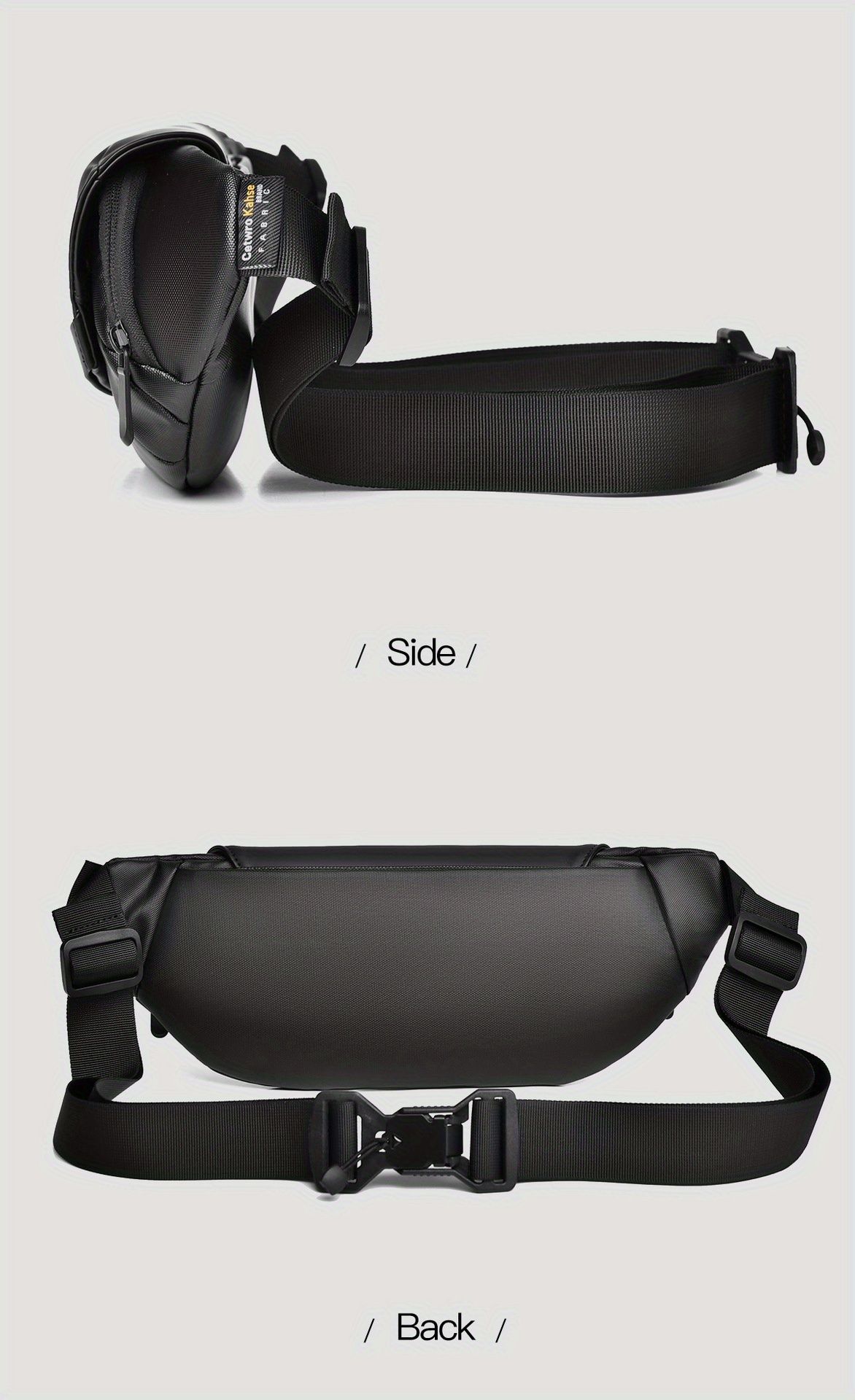 Black Gray Magnetic Closure Backpack Sling Bag Travel Backpack Daypack view 10