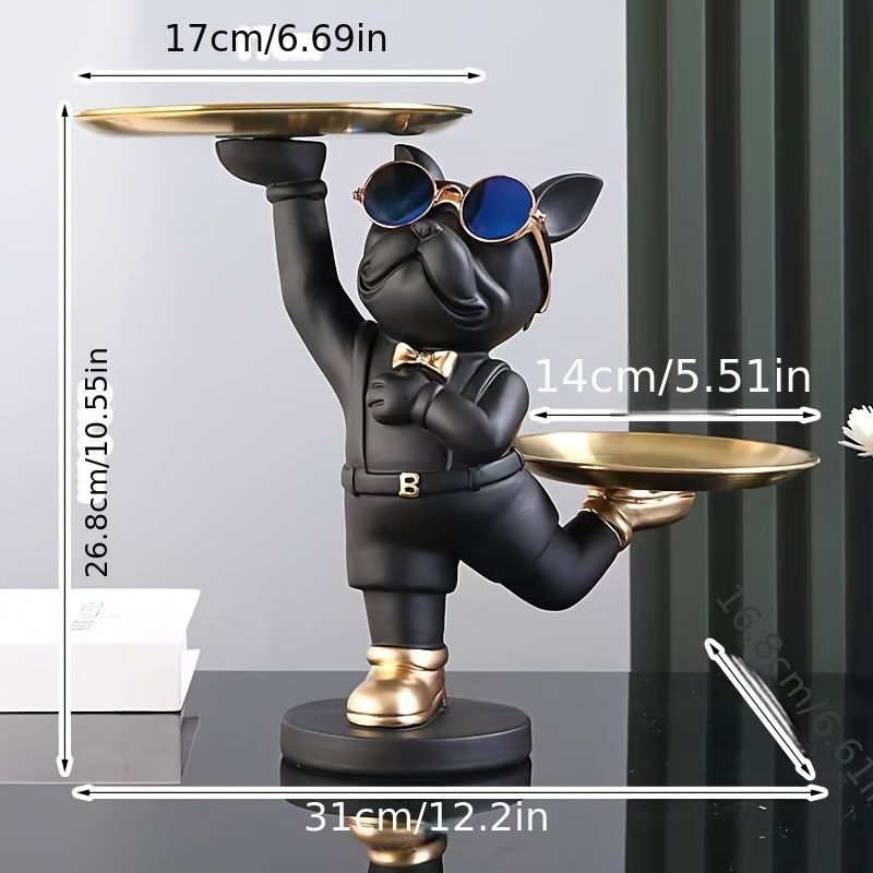 Black White French Bulldog Storage Black And Gold Decor Home Organisation view 7