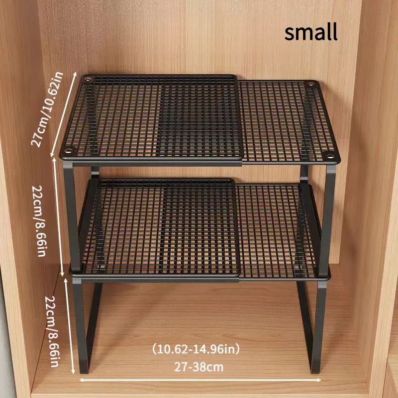 Black White adjustable mesh storage shelves view 3