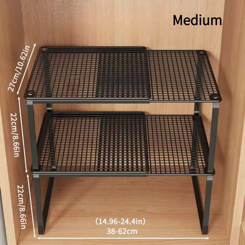 Black White adjustable mesh storage shelves view 5