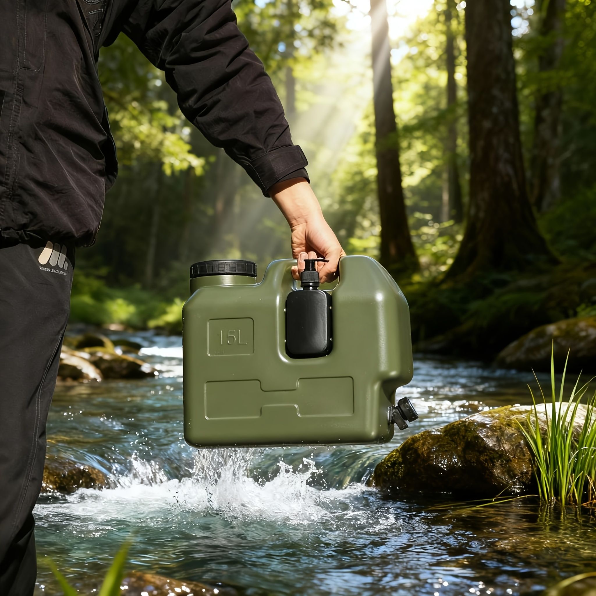 Green 20L water container view 8
