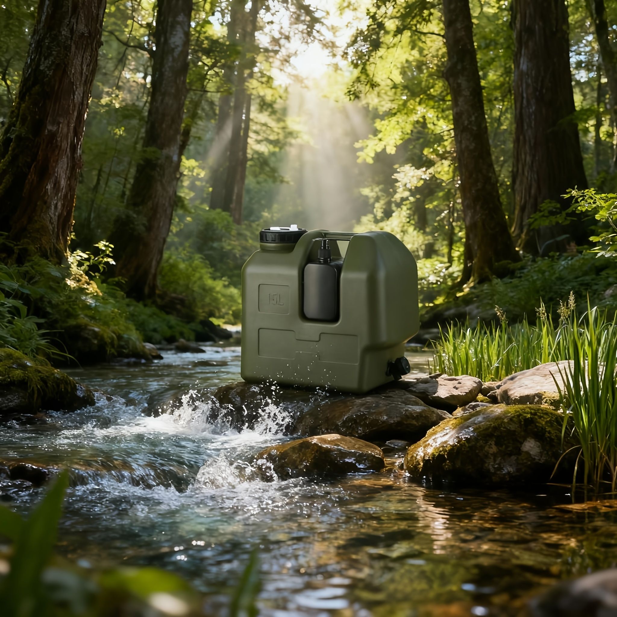 Green 20L water container view 10