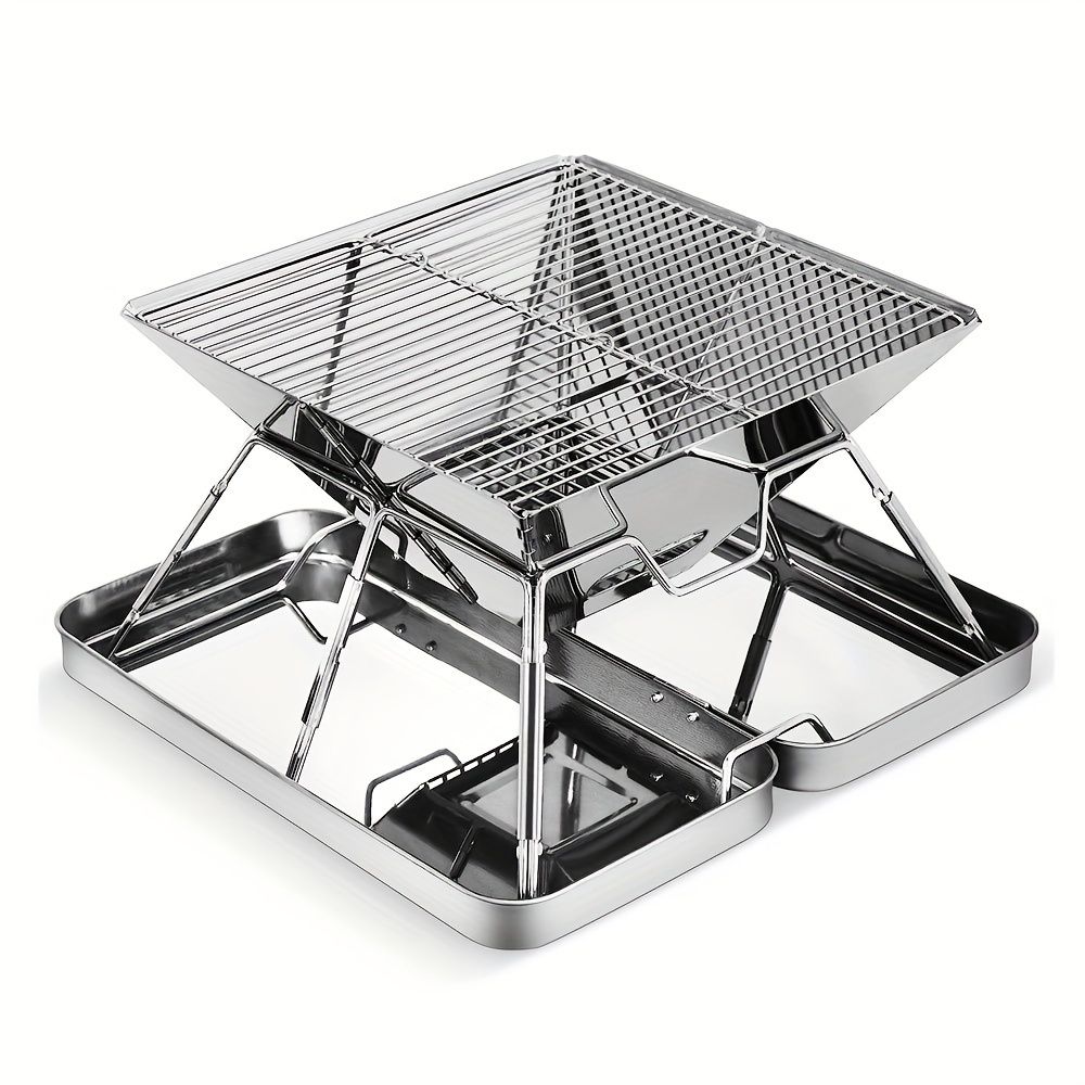 Silver Green portable camping grill view 6
