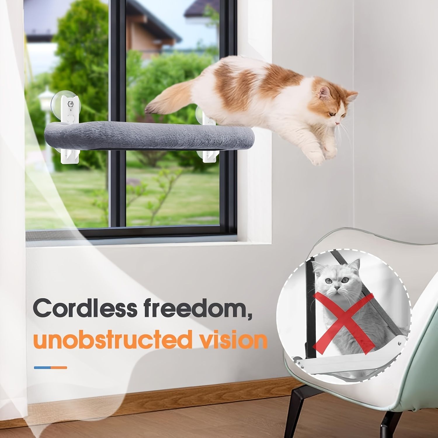 Gray cat bed, window cat bed, cat furniture, cat supplies, Australian cat bed