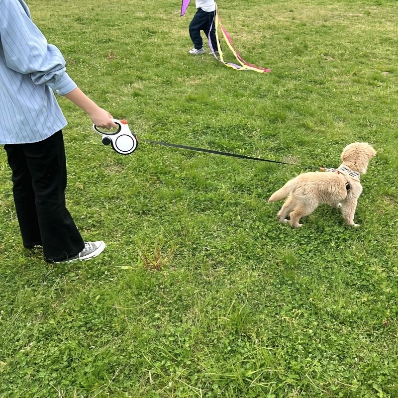 White retractable dog leash view 6