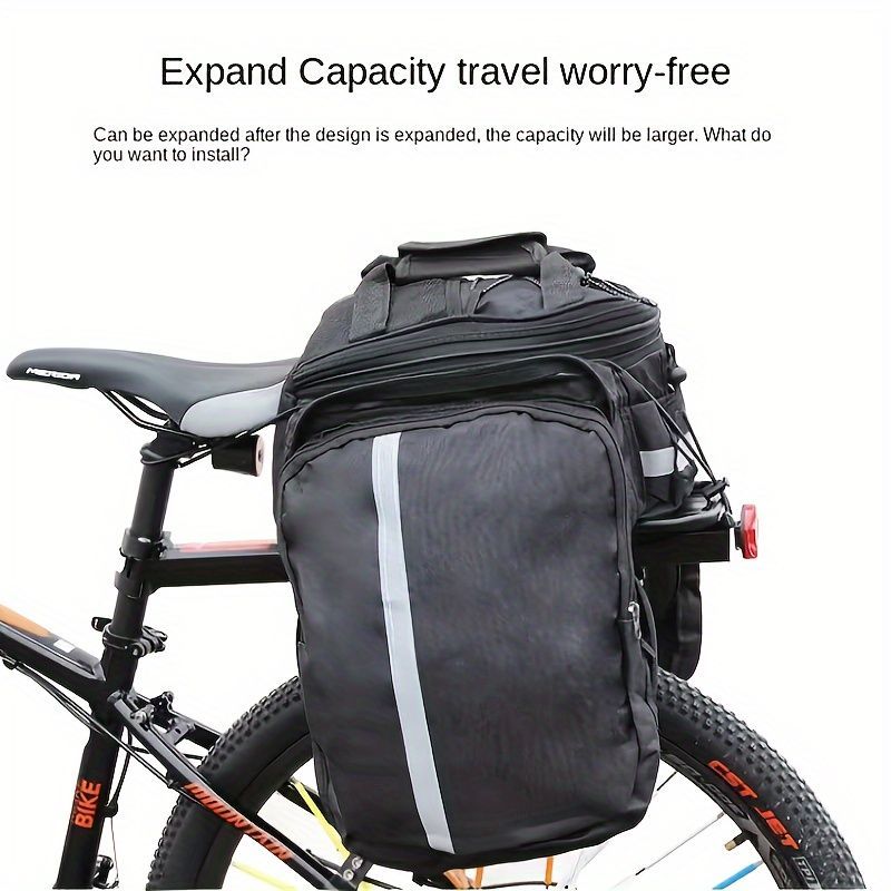 Bicycle Rear Rack Bag Expandable Bike Bag 27L Bike Storage Cycling Accessories view 2