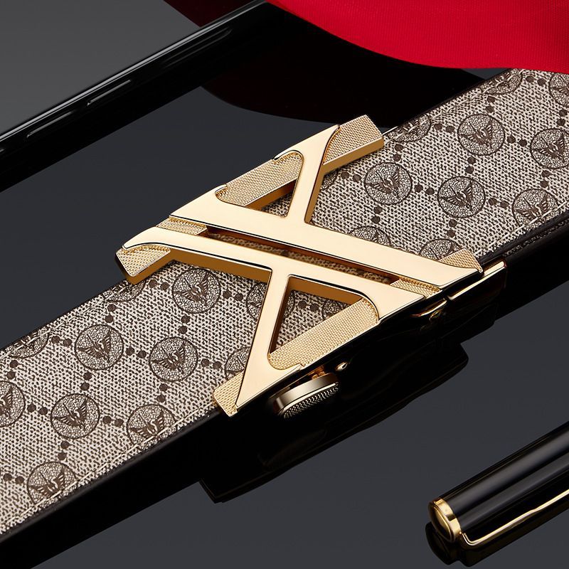 Men'S Genuine Leather Belt X-Shaped Buckle Men'S Accessories Trendy Belt view 9