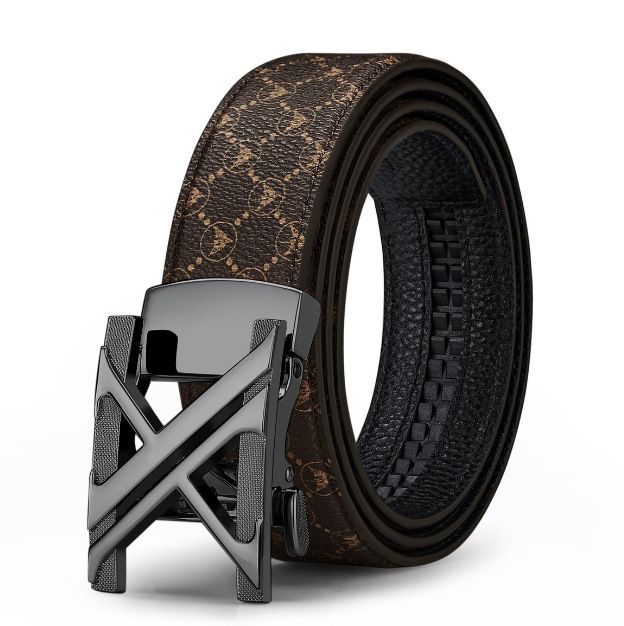 Men'S Genuine Leather Belt X-Shaped Buckle Men'S Accessories Trendy Belt view 2