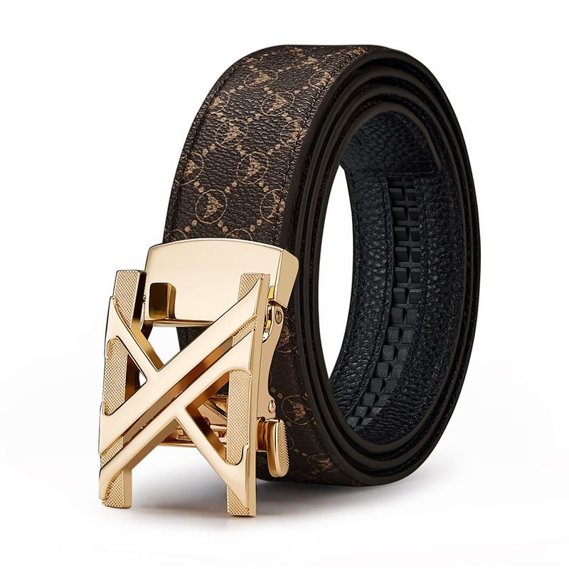 Men'S Genuine Leather Belt X-Shaped Buckle Men'S Accessories Trendy Belt - Gun view 4