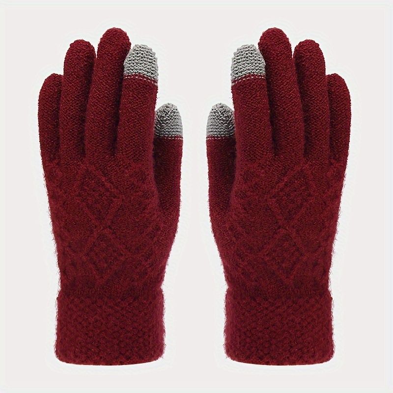 Women'S Winter Accessories Woolen 3 Piece Set Knitted Hat Scarf Touch Screen view 6