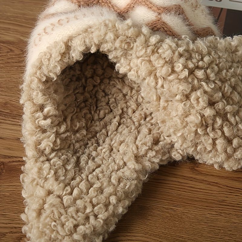 Women'S Knitted Hat Furry Ear-Flap Hat Pom-Pom Hat Winter Accessory Women'S view 13