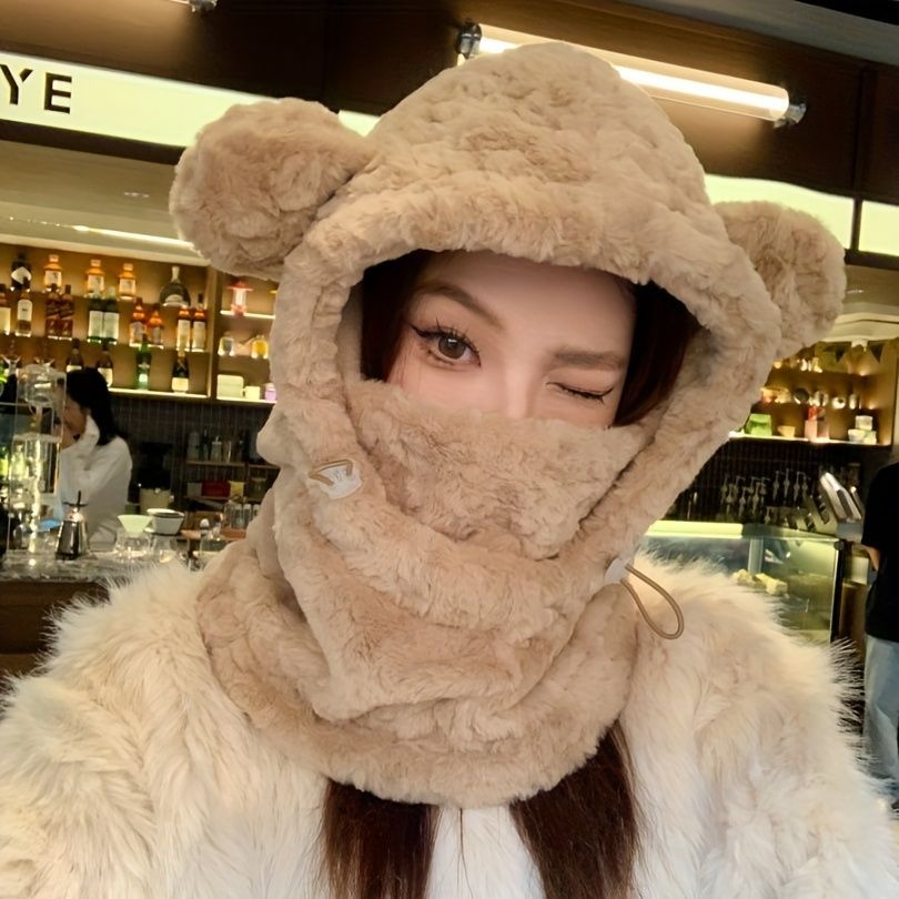 Women'S Winter Hat Furry Hat Ear Flap Hat Face Covering Hat Winter Accessory view 7