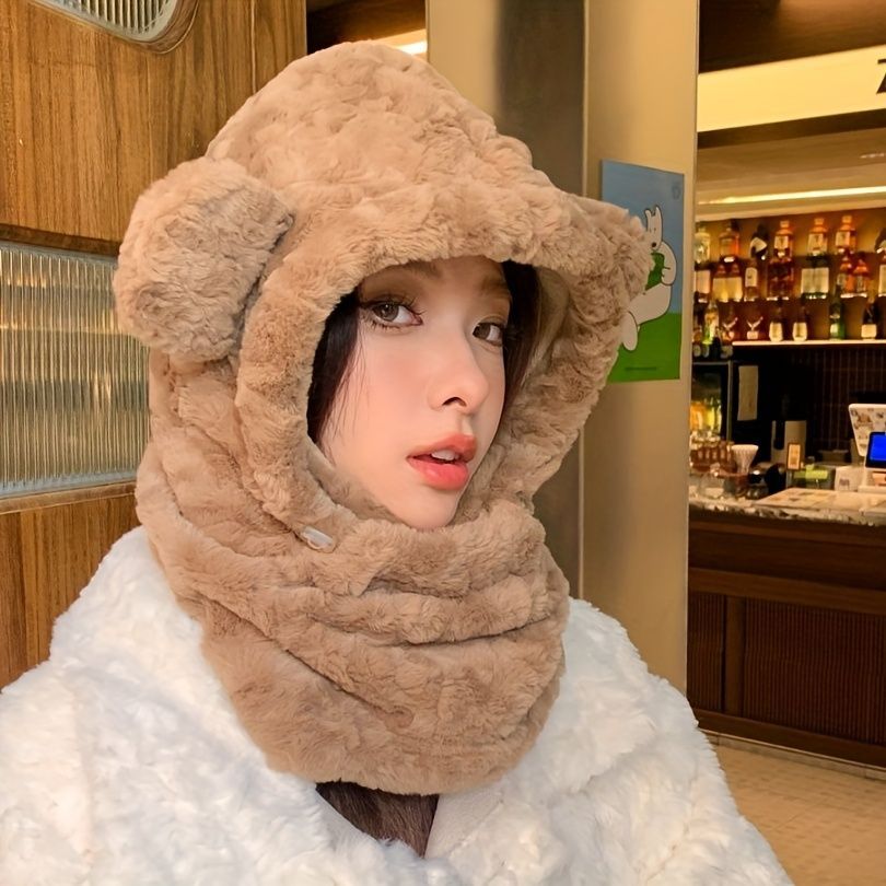 Women'S Winter Hat Furry Hat Ear Flap Hat Face Covering Hat Winter Accessory view 10