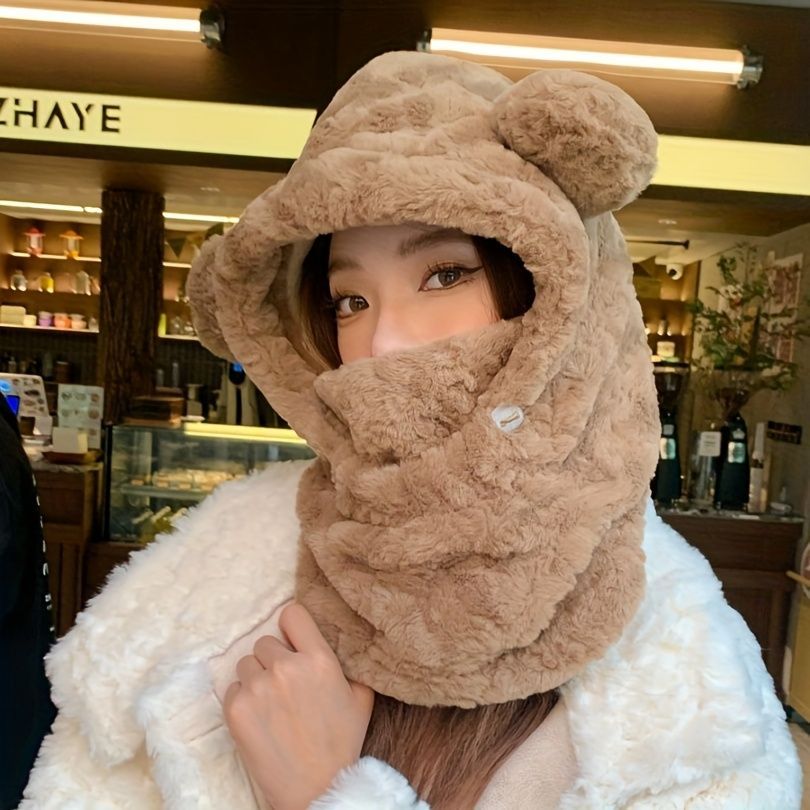 Women'S Winter Hat Furry Hat Ear Flap Hat Face Covering Hat Winter Accessory view 8