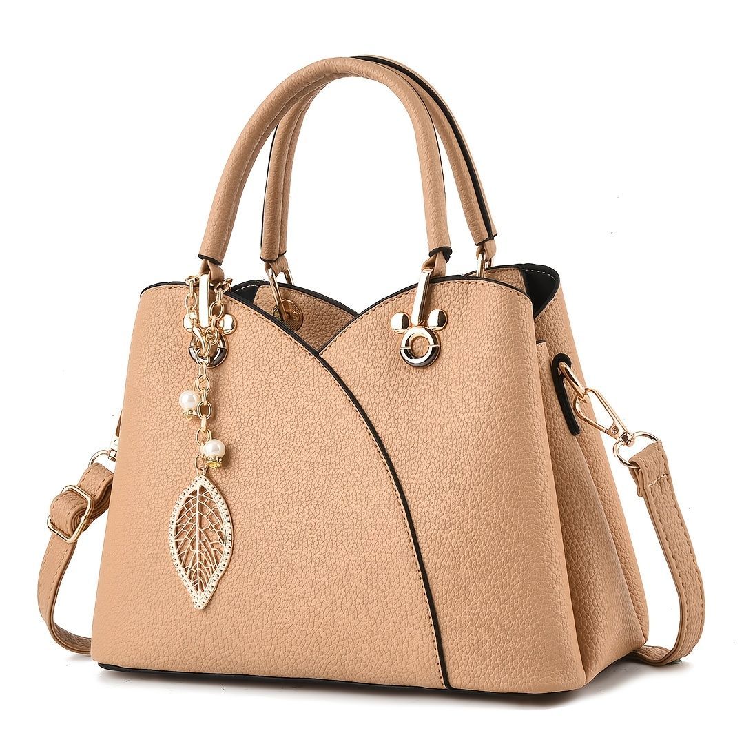 White Tote Bag Women'S Handbag Leaf Charm Bag Stylish Women'S Bag Designer view 5