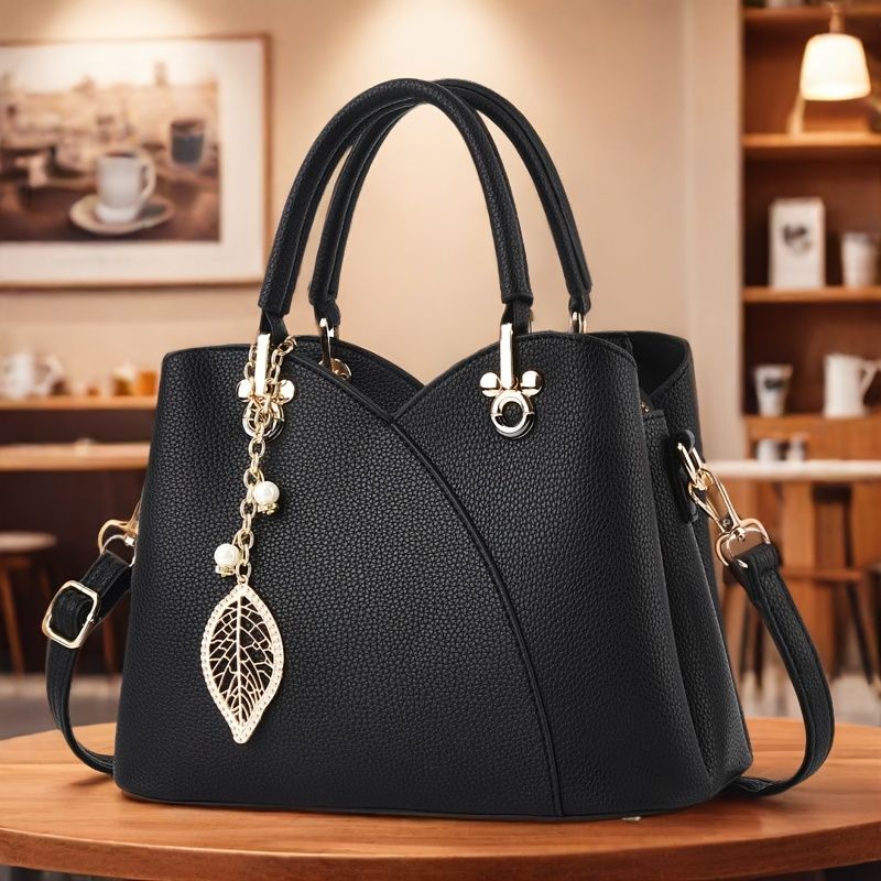 White Tote Bag Women'S Handbag Leaf Charm Bag Stylish Women'S Bag Designer — image 1