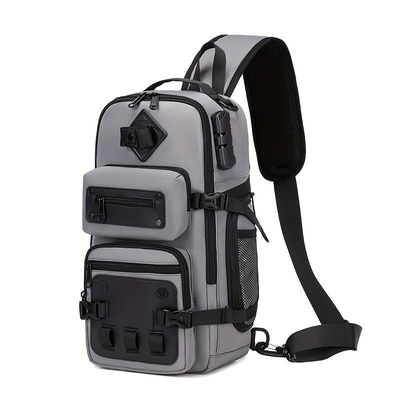 Gray Black Anti-Theft Backpack Waterproof Sling Backpack Travel Backpack