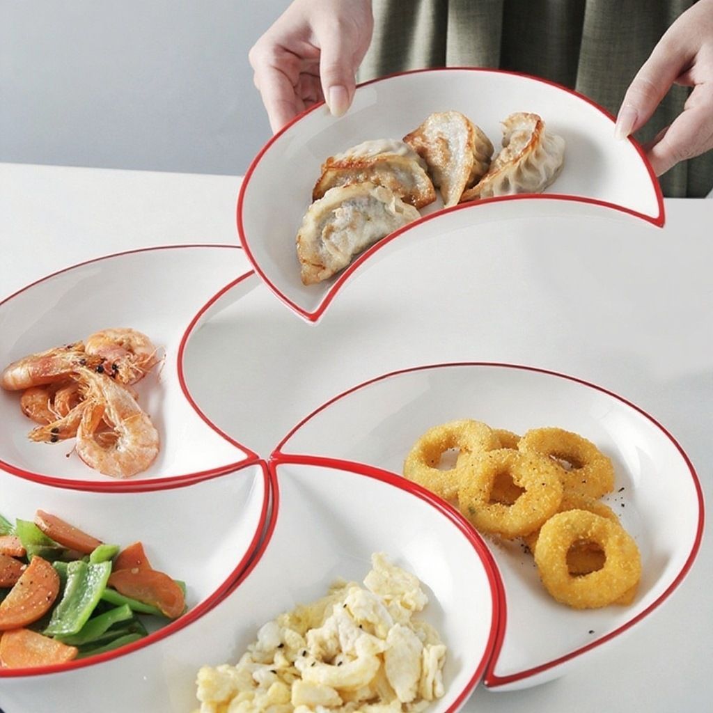 Crescent-Shaped Plate Ceramic Plate Set Party Platter Creative Dish Plate