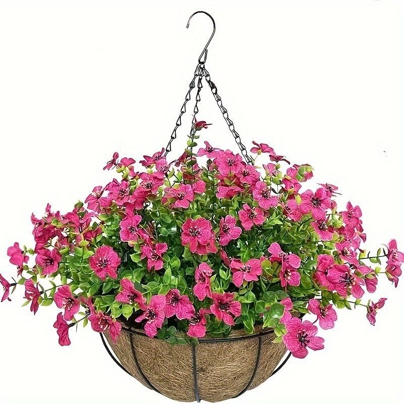 Hanging Artificial Flower Basket Yellow And Orange Blooms Home Decor Garden view 5