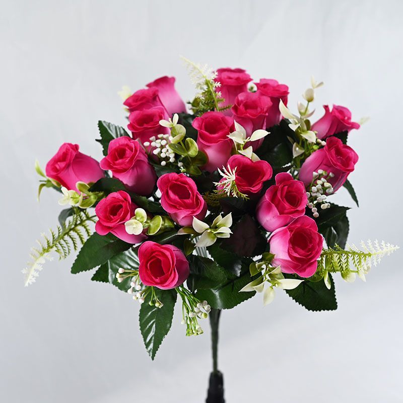 Artificial Rose Bouquet Faux Roses Fake Flowers Home Decor Garden Decoration view 4