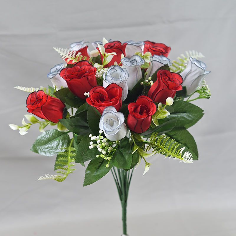 Artificial Rose Bouquet Faux Roses Fake Flowers Home Decor Garden Decoration view 3