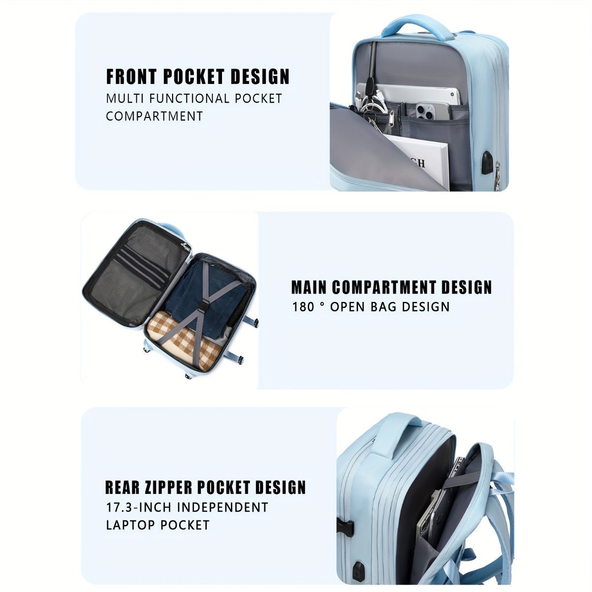 Expansion Backpack Travel Backpack Expandable Storage Multiple Compartments view 5
