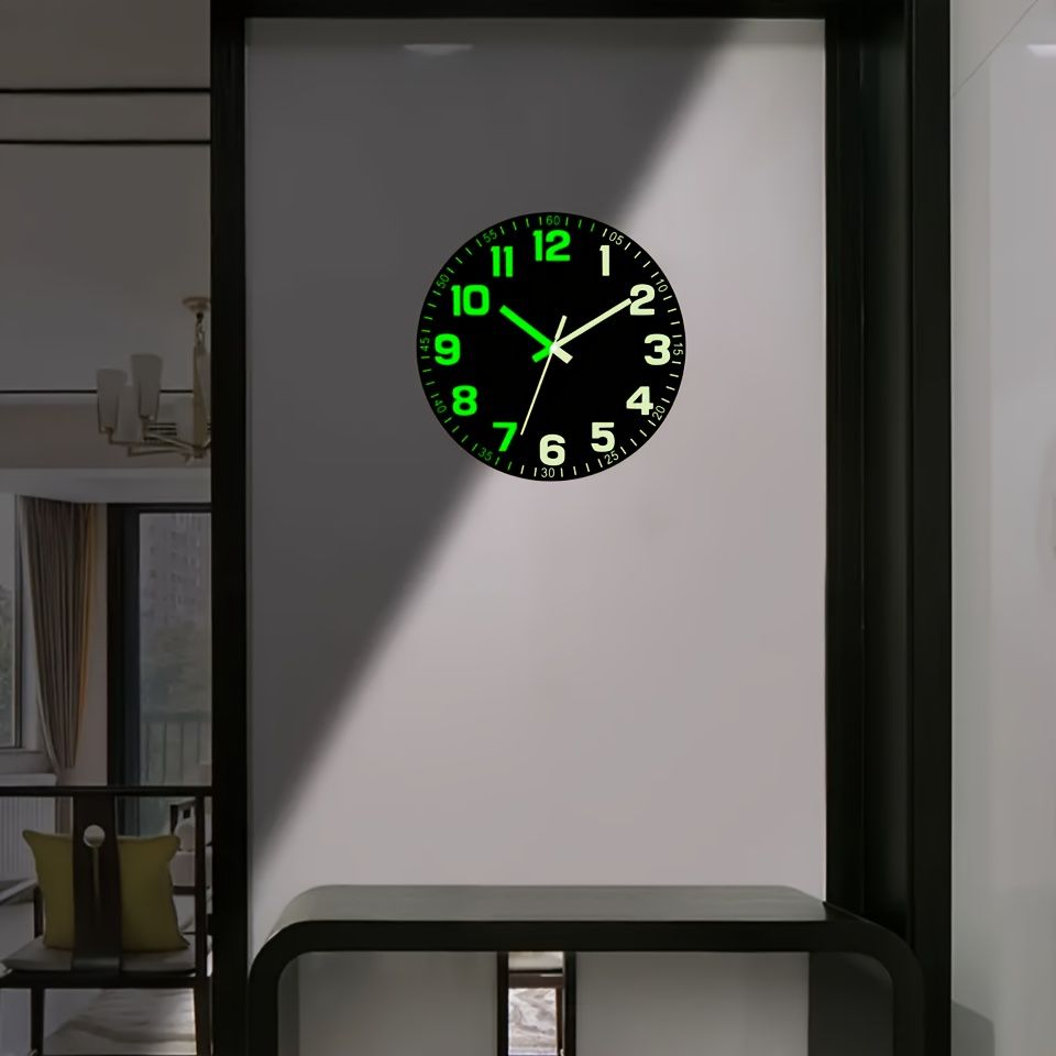 Black Glow In The Dark Wall Clock Silent Wall Clock Australia Modern Home view 3