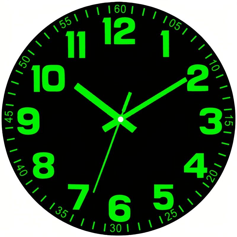 Black Glow In The Dark Wall Clock Silent Wall Clock Australia Modern Home view 5