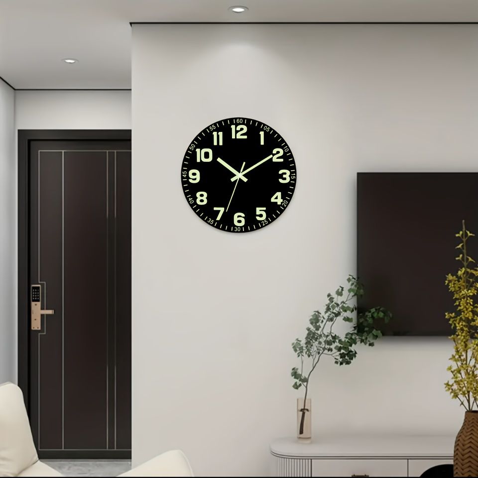 Black Glow In The Dark Wall Clock Silent Wall Clock Australia Modern Home view 6