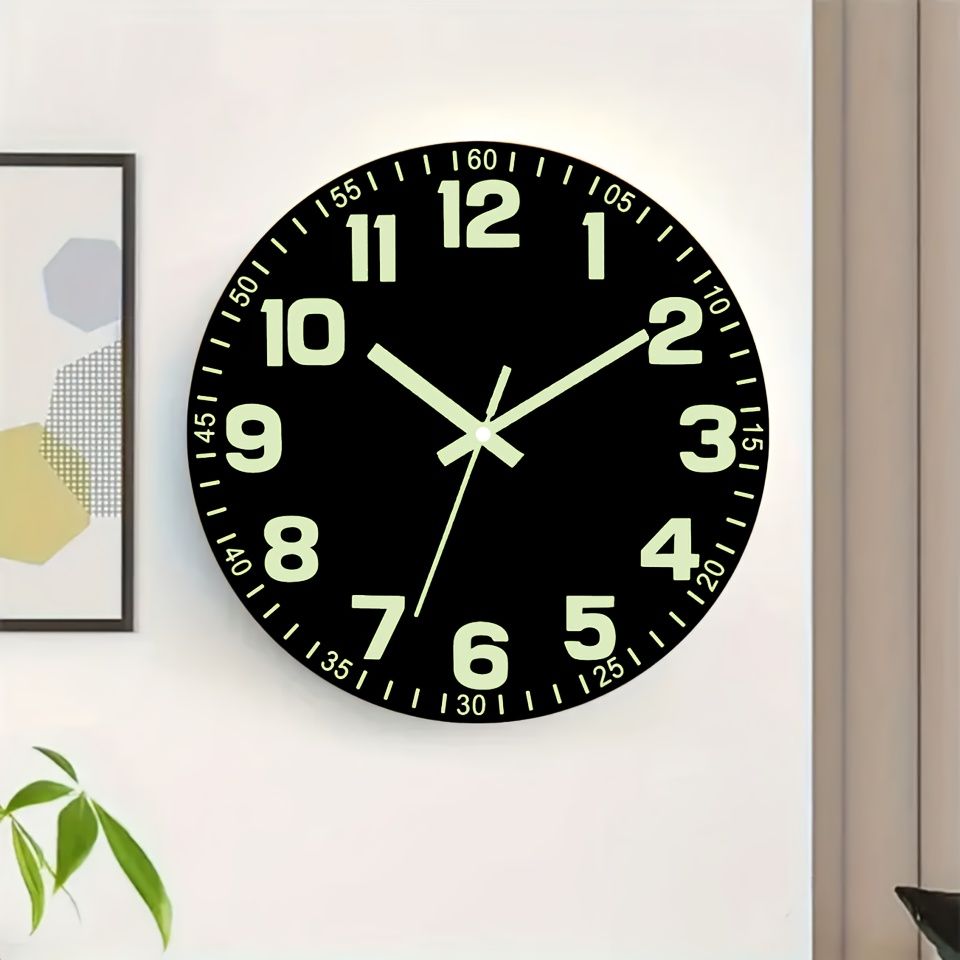 Black Glow In The Dark Wall Clock Silent Wall Clock Australia Modern Home view 11