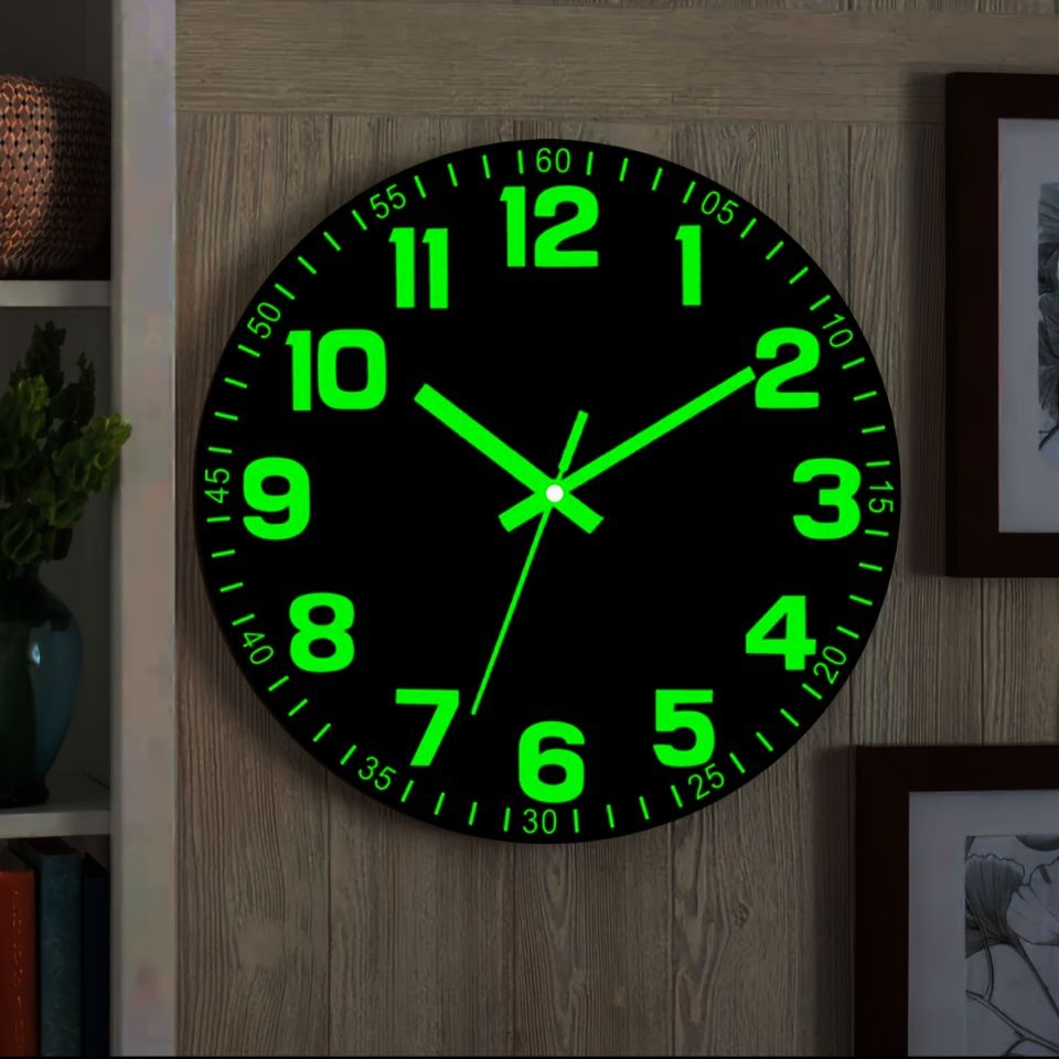 Black Glow In The Dark Wall Clock Silent Wall Clock Australia Modern Home view 12