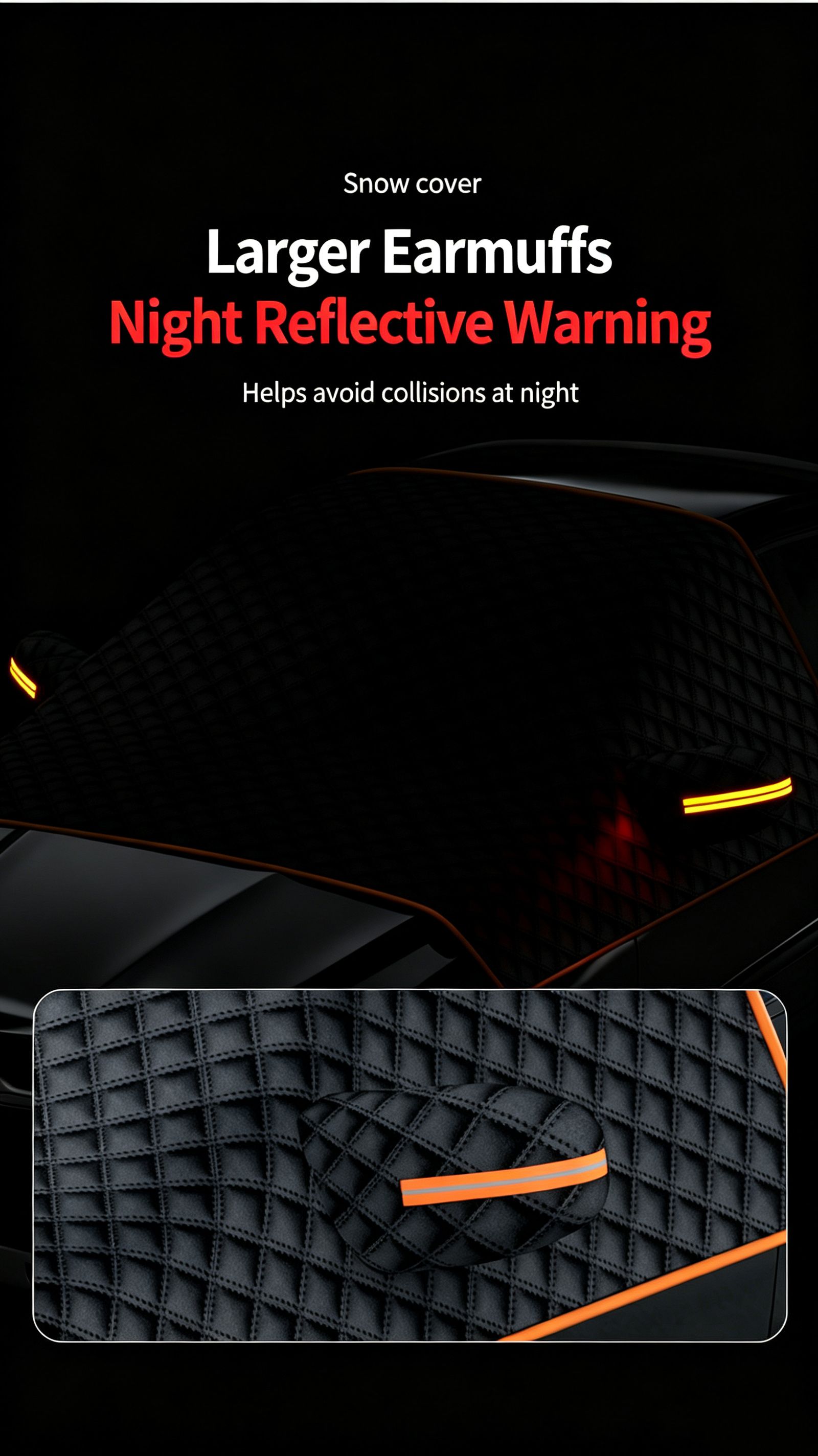 Winter car anti freezing and snow blocking front windshield snow cover view 11