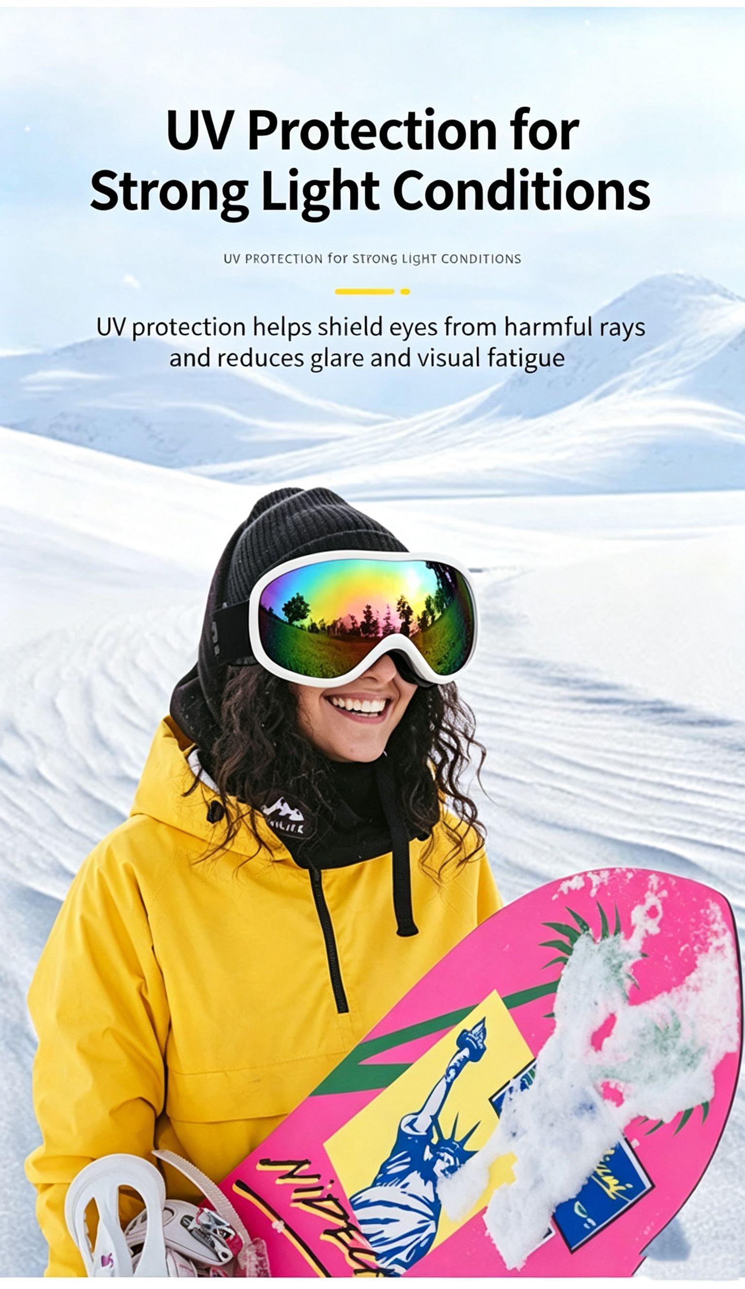 Winter Double-Layer Anti-Fog Spherical Ski Goggles,Sand black+4 gray flakes view 8