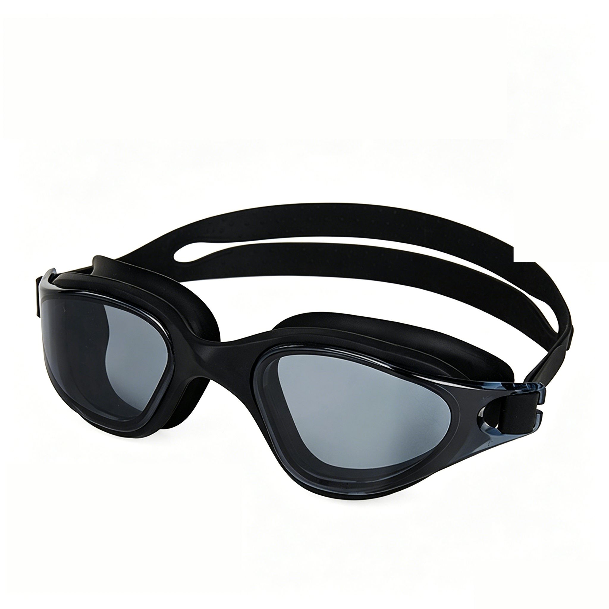High definition silicone waterproof and anti fog adult swimming goggles,black — image 1