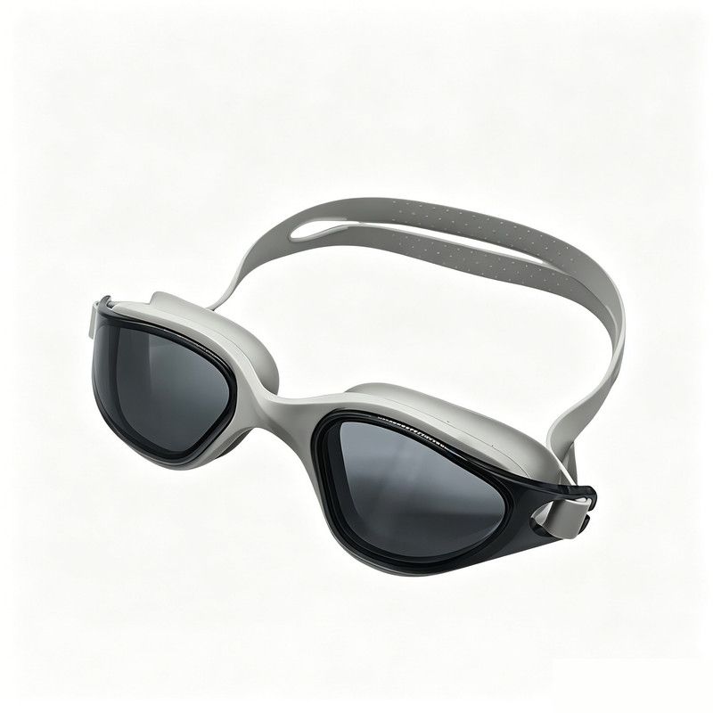 High definition silicone waterproof and anti fog adult swimming goggles,Grey — image 1