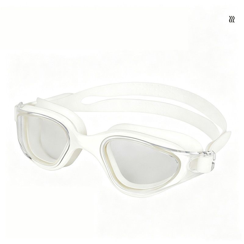 High definition silicone waterproof and anti fog adult swimming goggles,white — image 1